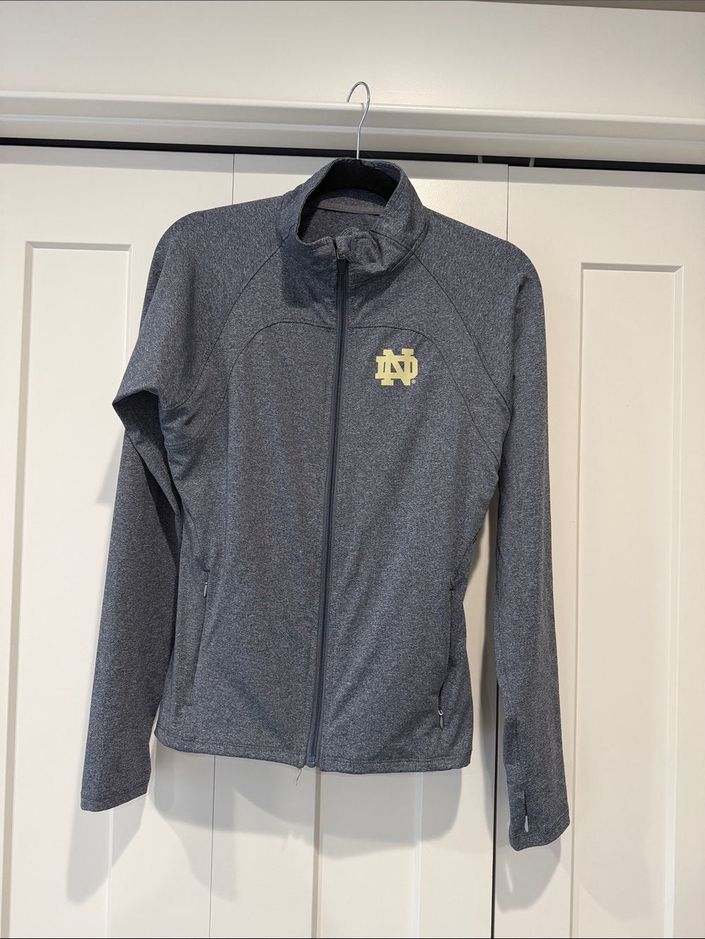 Notre Dame Women's Heather Gray Full-Zip Jacket